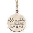 Officially Retired Personalized Date Small Wood Ornament Retirement Keepsake 