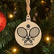 Personalized tennis senior wooden ornament  