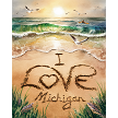 I Love Michigan Beach Writing Sign - Celebrate Your Love for Michigans Shores 