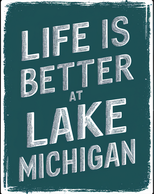  Life is Better at Lake Michigan Sign - Embrace the Lakeside Lifestyle 