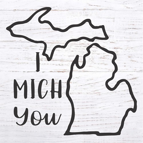I Mich You Michigan Sign - A Heartfelt Message from the Great Lakes State 