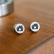 Log cabin stud earrings for cabin owners lake house lovers cottage lovers and outdoor enthusiasts 