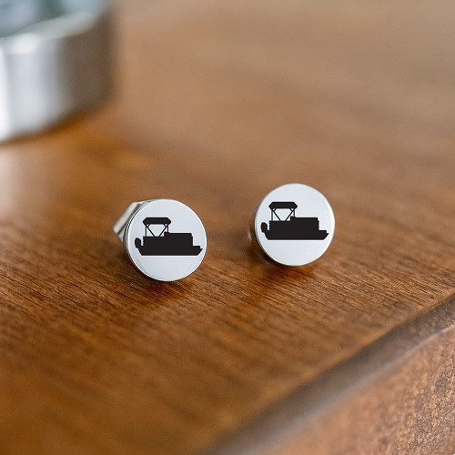 Pontoon boat stud earrings for lake lovers boaters pontoon owners and lake house enthusiasts 