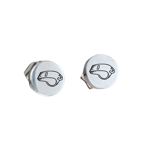  Whistle Stainless Steel Post Earrings - Perfect Gift for Coaches, Referees, & Sports Fans 