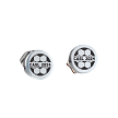 Personalized soccer stud earrings with custom team name and year soccer ball design 