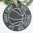 Personalized basketball slate ornament with player name number team and year 