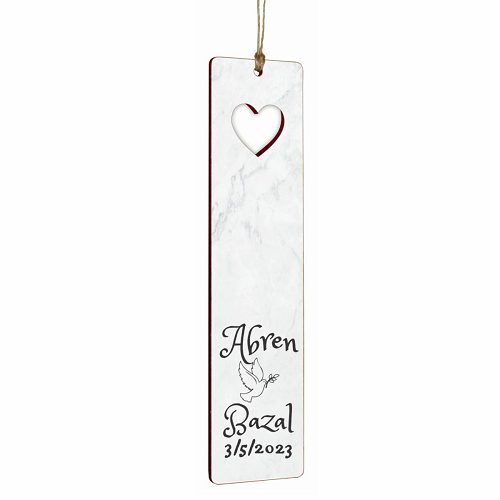  Personalized Confirmation Bookmark - Custom Name & Date with Dove Design 