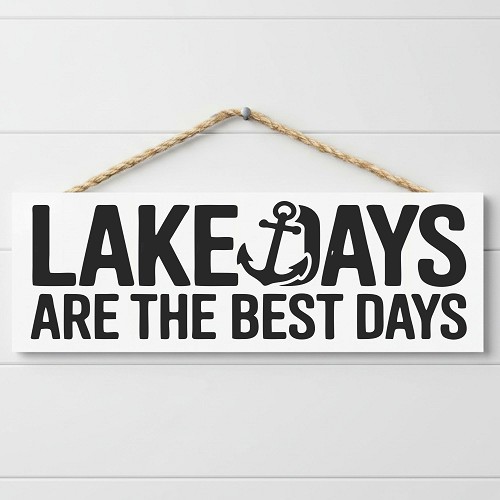 Lake Days Are the Best Days lake life sign with anchor design for lake house cabin cottage and boating decor 