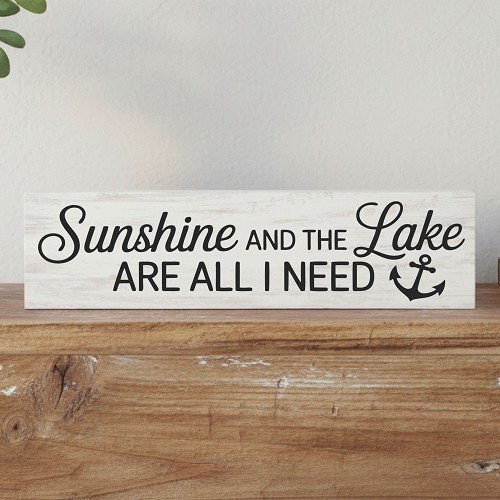 Sunshine and the Lake Are All I Need lake life sign with anchor design for lake house cabin or cottage decor 