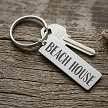 Beach House keychain for coastal vacation home keys with optional personalized message on back 