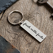 Fresh Outta Fucks funny sarcastic stainless steel keychain with optional personalized message on back 