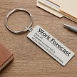 Funny Work Forecast keychain with Busy AF scattered sarcasm and muttered profanities saying and optional personalized back 