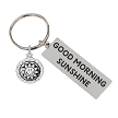 Good Morning Sunshine Keychain with Smiling Sun Charm - Cheerful Gift 