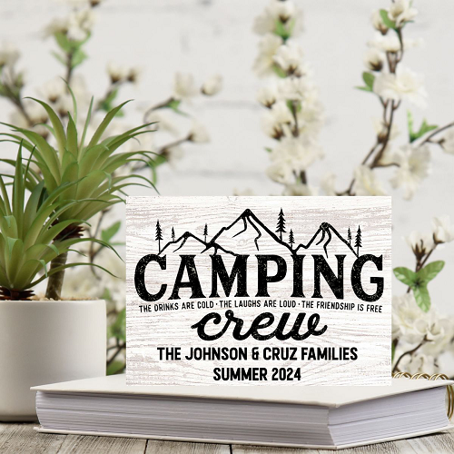  Camping Crew Personalized Sign - Customizable Sizes 