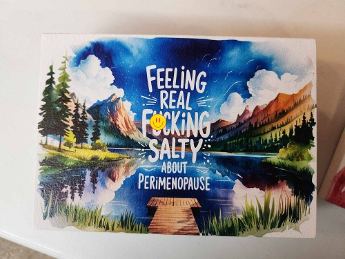  Feeling Real Fucking Salty About Perimenopause Sign - Funny Watercolor Decor 