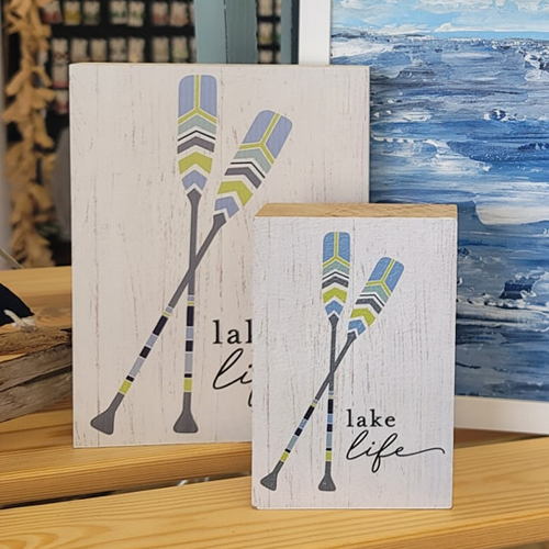  Lake Life Rustic Oars Coastal Lakehouse Cottage Decor Sign Choose Style Size 
