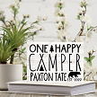Wood Block Personalized One Happy Camper First Birthday Party Sign Choose Size Style 