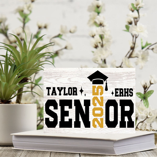  Personalized Senior Graduation Sign with Name, Year, School, and Accent Color - Multiple Sizes 