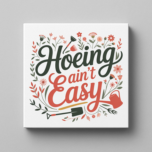  Hoeing Aint Easy Funny Gardening Sign 