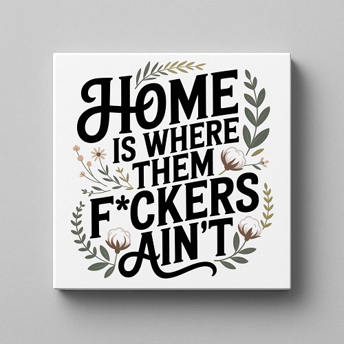  Home Is Where Them Fuckers Aint Funny Farmhouse Sign 