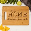 Michigan Home Sweet Home wood cutting board with Upper and Lower Peninsula design 