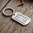 Personalized basketball court keychain with custom GPS coordinates and optional player information or message on back 