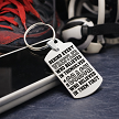 Wrestling coach appreciation keychain with inspirational coach quote and optional personalized back 