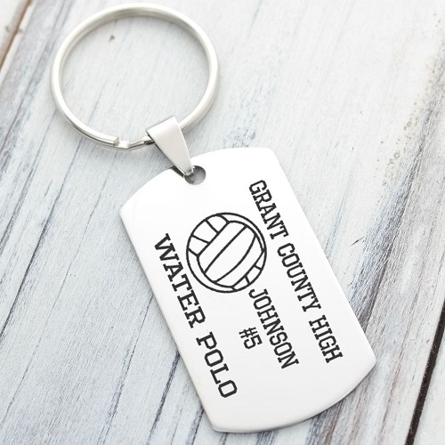  Personalized Water Polo Team Player Key Chain Senior Night Award Banquet Gift 