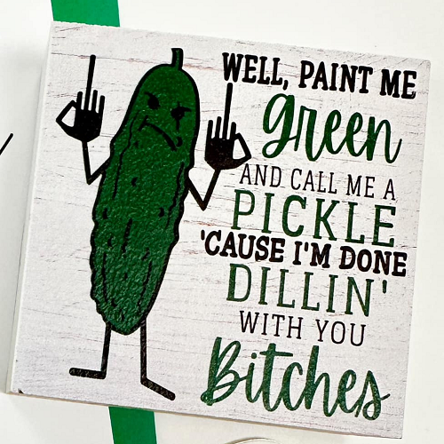  Humorous Well Paint Me Green And Call Me A Pickle Sign Witty Gag Gift Decor 