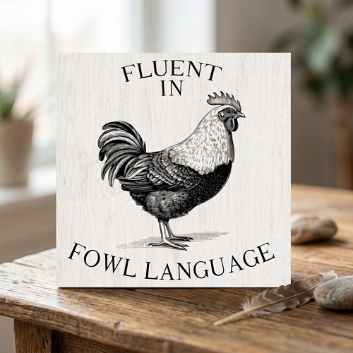 Fluent in Fowl Language funny chicken sign for chicken keepers 