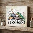 I Lick Rocks Funny RockhoundLizard Sign 