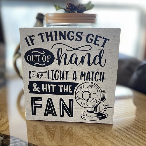  Light Match Hit Fan Funny Bathroom Sign Restroom Humor Decor 