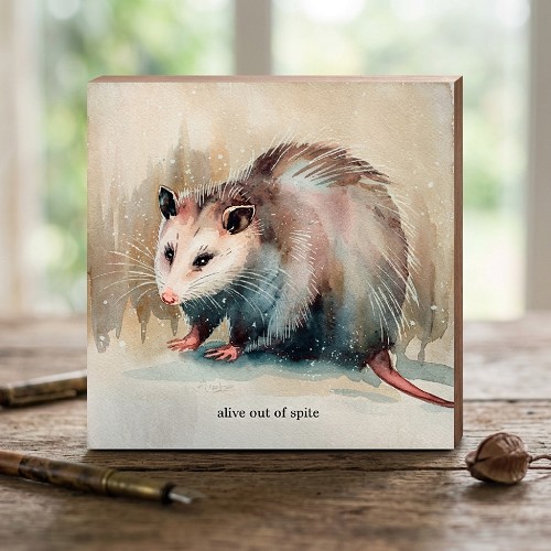 Funny Opossum Sign Alive Out of Spite 