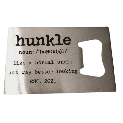  Hunkle Wallet Card Bottle Opener - Funny Uncle Gift - Personalized Back 