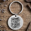 Funny Home Is Where Them Fuckers Ain’t stainless steel keychain for introverts and homebodies 