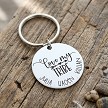 Personalized Love My Tribe stainless steel keychain with custom family names and optional personalized back 