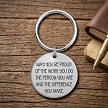 inspirational stainless steel appreciation keychain with optional personalized back 