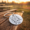 Personalized softball player keychain with custom name jersey number school position year and personalized back 