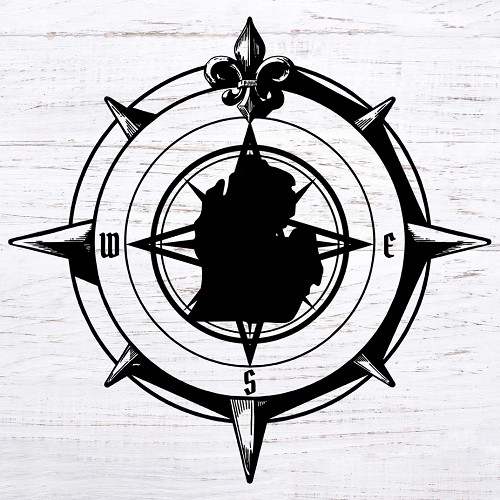  Michigan Compass Sign - Navigate Your Love for the Great Lakes State 