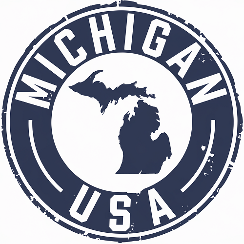  Michigan USA Stamp Sign - Showcase Your State Pride with Vintage Flair 