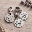 Personalized Senior graduation charm with custom graduation year, heart design, connector style choices and optional back personalization 