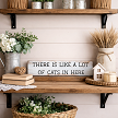 Funny cat sign reading There Is Like a Lot of Cats in Here for multi cat homes, cat moms and crazy cat ladies 