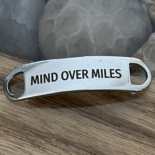  Mind Over Miles Personalized Stainless Steel Shoe Lace Tag 