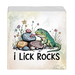 i Lick Rocks Funny Lizard Canvas Sign 