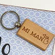 Michigan MI Man Keychain Wood Personalized Back 