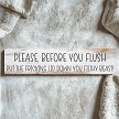 Funny bathroom sign reading Please Before You Flush Put the Fricking Lid Down You Filthy Beast sarcastic toilet humor decor 