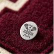 Personalized lacrosse varsity pin with crossed sticks school initials player number last name and graduation year for letterman jacket and Senior Night gift 